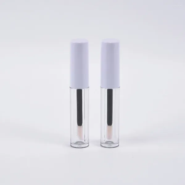 Speicherflaschen leer 1ml klar versuchen Probe Lipglossrohr mit weißer Kappe Eyeliner Kosmetischer Behälter Flasche 50pc