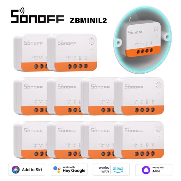 Управление Sonoff Zbminil2 Zigbee Smart Switch без нейтрального провода Требуется Smart Home 2 WATH Switch Wireless Ewelink приложение через Alexa Google Home