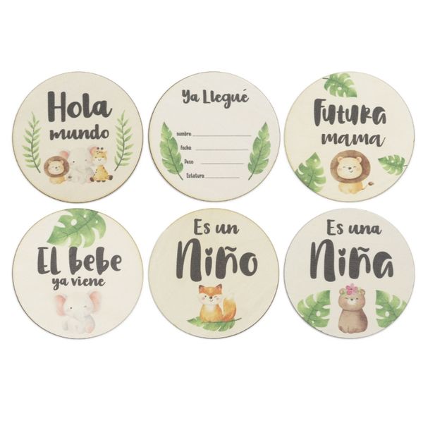 Baby Monthly/Hello-World Milestone Discs in inglese/francese/spagnolo 6 pacchetto