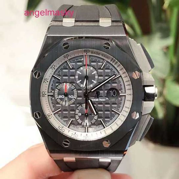 AP Business Wristwatch Série Offshore da Royal Oak Offshore 26405CE Cerâmica preta Back transparente Três olhos cronometrados Moda de lazer de lazer