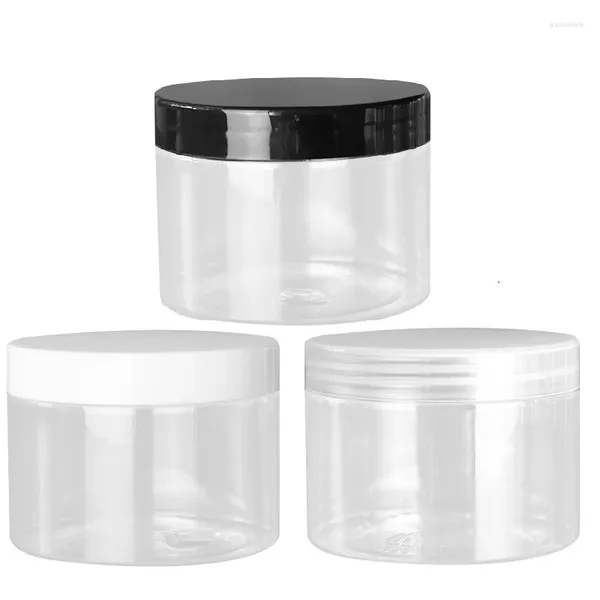 Bottiglie di stoccaggio 14 pezzi Contenitori di crema boay barattoli trasparenti vuoti 300 ml Black Bianco LID 89DIA.PeT.