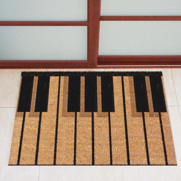 Ковры клавиши фортепиано музыкальные ноты входные дверь коврик крупно открытый/внутренний вход домой долговечный в использовании