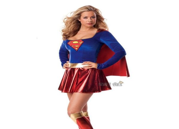 Vestidos casuais Halloween Superman fantasia feminina DC REGO ROAMENTO DE ROAMENTO COSPLAY8060384