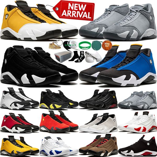 Com a caixa 14 14S Sapatos de basquete masculino Flint cinza preto Braço branco Laney Ginger Candy Cane Men Designer Feminino Treinadores de Esportes ao ar livre Tênis femininos