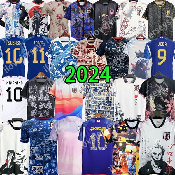 Новый 2024 год Японские футбольные майки мультфильм Уэда Ито Исаги Атом Цубаса Минамино Доан Кубо митома Томиясу Эндо Наката 24 25 Японская униформа футбольной рубашки китайский дракон