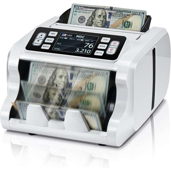 Effiziente Munbyn IMC09 Mixed Dennelination Money Counter Machine für USD, EUR, GBP und mehr mit UV/Mg/IR/MT -Erkennung, 35 -TFT -Anzeige und Wertzählung