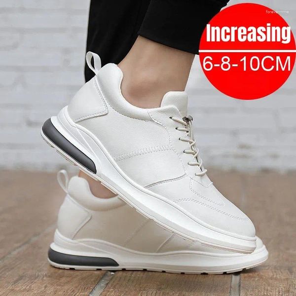 Lässige Schuhe PDEP Herbst Koreanisch Unsichtbare Höhe Erhöhen Sie Männer 10 cm Leder Kausallauf Sneaker Zapatillas Hombre Sapato Maskulino