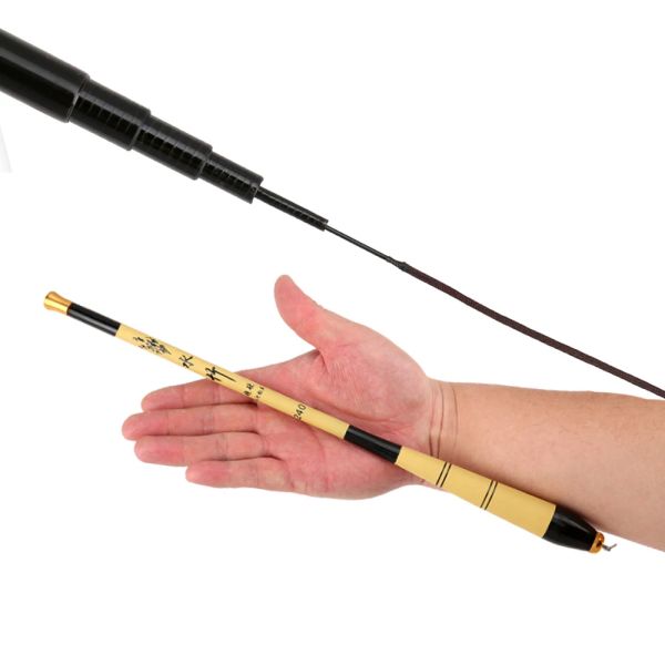 Asta 2,1/3.6/4.5/5.4/6.3m Super Light Strong Fibra di carbonio Fischia di pesca a mano Super Stream telescopico Sulgo di pesca d'acqua dolce Acqua d'acqua dolce