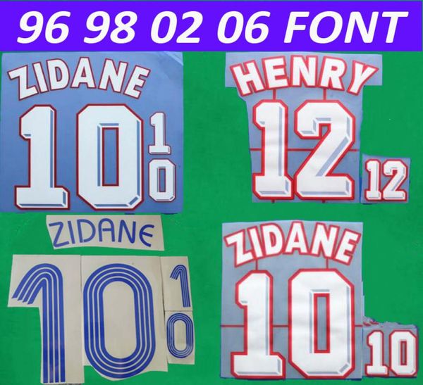 2021 Benzema Font ZIDANE 96 98 02 06 18 retro impressão conjuntos de nomes de futebol HENRY POGBA player039s estampagem adesivos futebol letter7825013