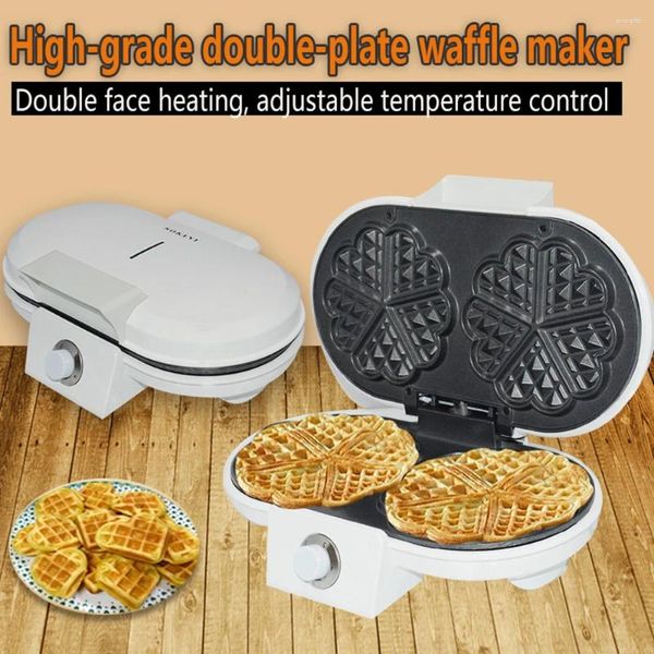 Fabricantes de pão 1200w assar elétrico panela dupla aquecimento de face mini waffle fabrica