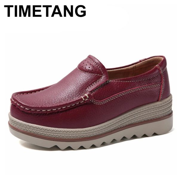 Stivali Timetang Autunno Donne Flat Shoe Platform Sneakers Moccasins Scarpe Creepers Withole Show Shoe Shoe Shoe in pizzo Ladies