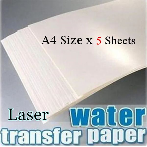 Punch (5 -Blatts/Los) Laserwasserabschlusspapier kein Lack Wassertransferpapier Weißer Hintergrund Farbe A4 (8,3*11,7 Zoll)