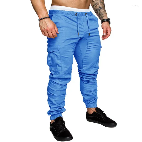 Pantaloni da uomo 2024 Abbigliamento da lavoro per il commercio estero Pantaloni multitasche per uomo Leggings casual in tessuto