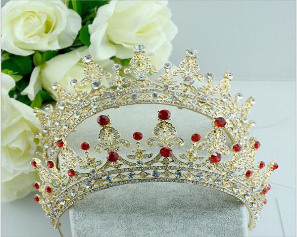 Redclear Wedding Bridal Crystal Tiara Crowns Princess Queen Purmante Prom Retro Véu Tiara Tiara Hair Hair Acessory1464553