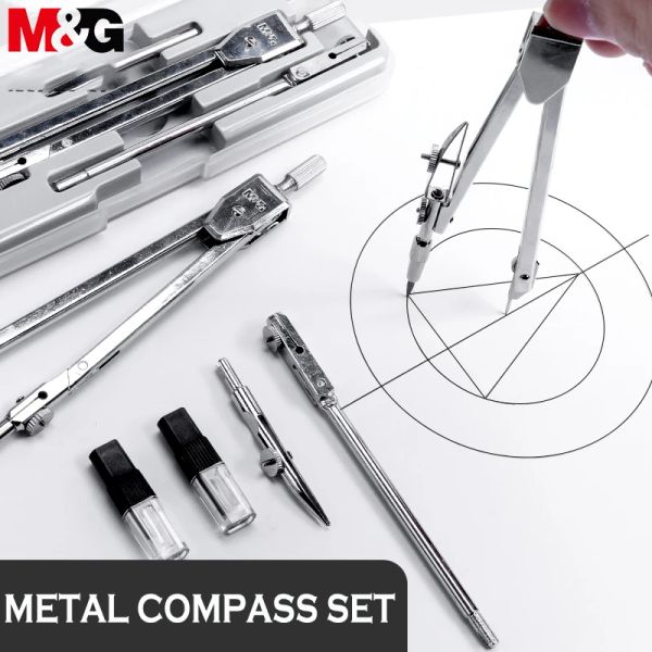 Compasses Mg Multi Compasses Set di disegni a bussola in metallo professionale ad alta precisione con il set di disegni a bussola della scuola Pencillead