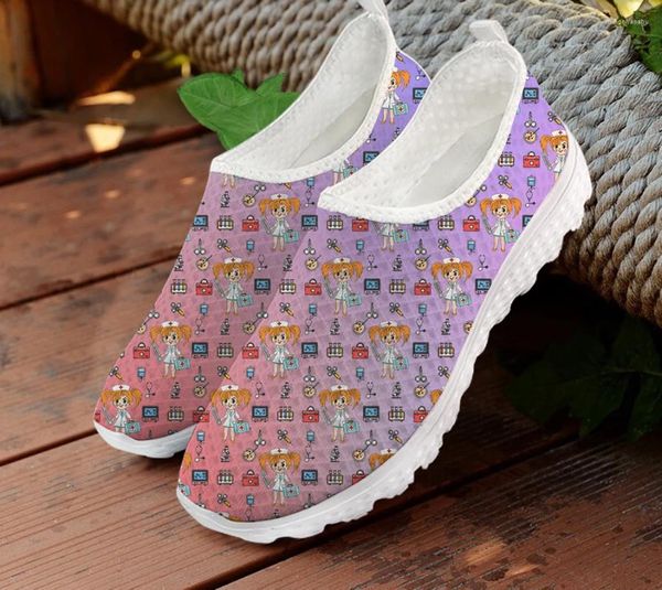 Scarpe casual Stampa cartoon Scarpe estive da donna di grandi dimensioni per donna Sneaker in rete da donna Mocassini slip on Calzature Scarpe da spiaggia