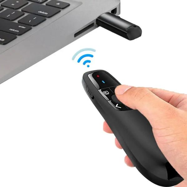 PowerPoint Sunum İşaretçi Tıkıcı PPT Slayt İlerleyicisi için Kablosuz Sunucu Dizüstü Dizüstü Bilgisayar RF 2.4GHz USB uzaktan kumanda kalemi