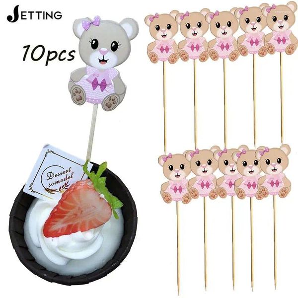 Gabeln 10pcs süße Zahnstocher Cocktailstangen Picks Dessert Obst Hochzeits Geburtstagsfeier Babyparty Kuchen -Dekoration