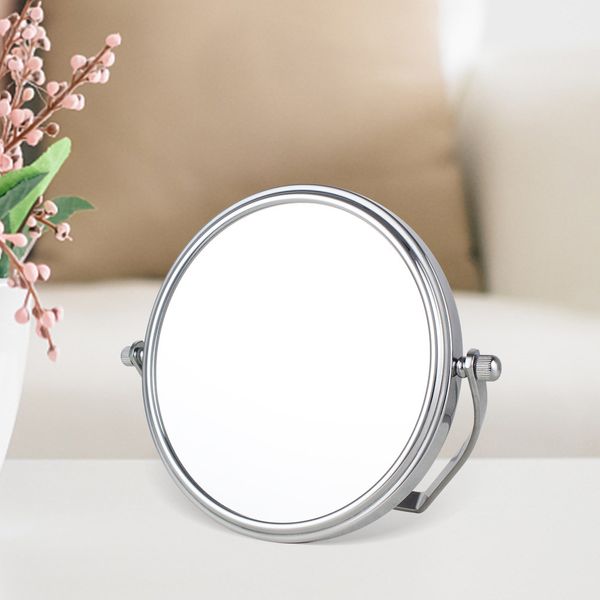 Espelho de maquiagem desktop dupla face espelho de beleza quarto simples vestir espelho hd 10x lupa