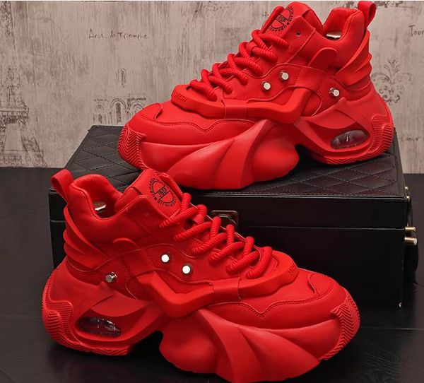 Luxus-Designer Red Fitness Sports Schuhe Plattform Schuhe Fashion Männer Party Reisen Freischule Casual Schuhe Schnürschweiß Absorption atmungsaktiven Wohnungen Komfort Sneaker