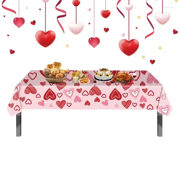 Panno da tavolo San Valentino Copertura cardiaco touchdown touchcloth resistente all'acqua durevole facile da pulire amore per la festa