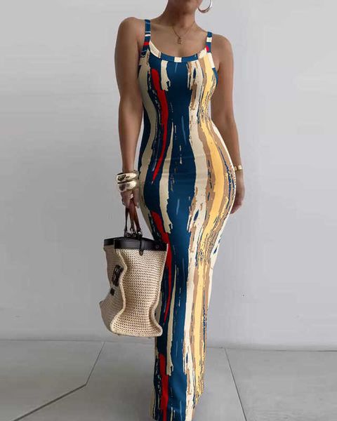 2024 Abiti casual vestito da design di lusso più dimensioni Nuovo più venduto Camisole Slim Adattata Long Abito Sexy Summer Dress Btpi BTPI