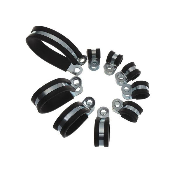 10pcs Clip a P foderato in gomma Clip per cablaggio per tubo di morsetto per tubo di montaggio per montaggio elettrico hardware