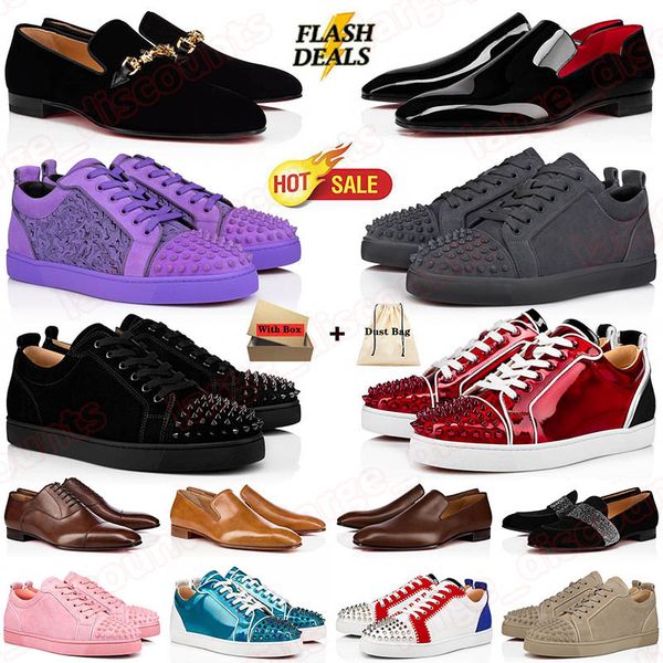 christian louboutin red bottoms men shoes With Box Designer Shoes Luxury Loafers Plate-forme Sneakers Rivets Women Casual Flat Vintage Trainers