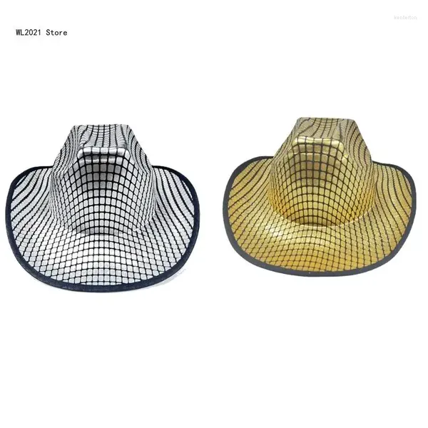 Beretti a specchio Cowboy Hat Ball per Bachelorette Party Versatile Club Stage Bar