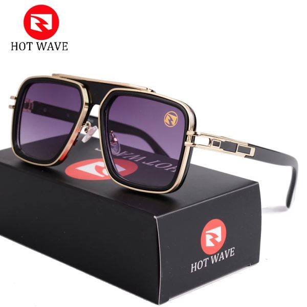 Sonnenbrille Hot Wave Blue Mirror Sonnenbrille Männer uv Ray Linse Eyewear Vintage Fashion Square Herren Sonnenbrillen 95885