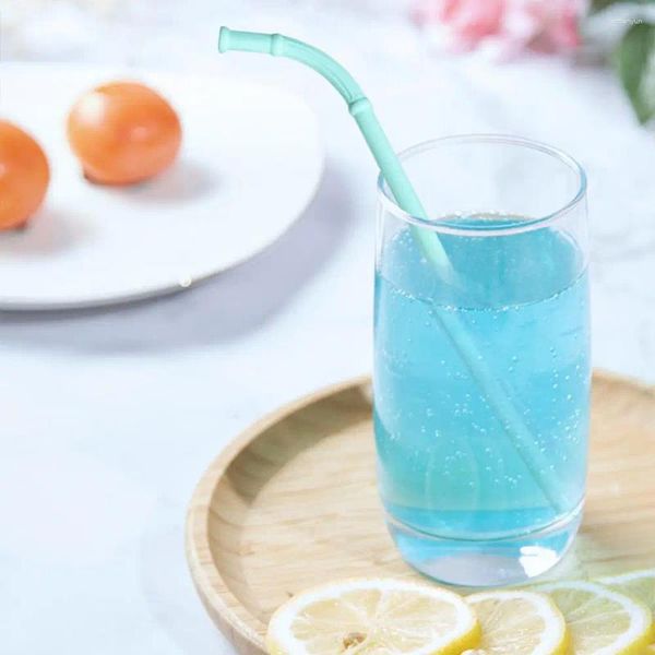 Drinking Pelra 1pc Reutilizável Silicone Saltion reta Curveding Ambiental Friendly Hose Party Bar Acessório