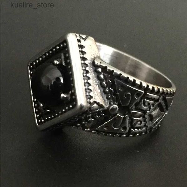 Anéis de cluster 3 peças/lote Black Crystal Womens Rings 316L Aço inoxidável Top qualidade Banda Jóias de moda Rings L240402