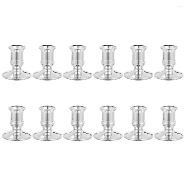 Kerzenhalter 12 PCs Candlestick Innenhalter Elektronische LED -Säule Teelight Cup Creative Candleholder Plastikartikelstücke