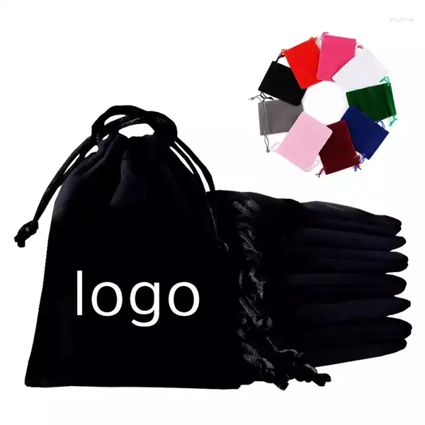 Hediye Sargısı 100 PCS Toptan Torbalar Takı Özel Velvet Takı Drawstring Ambalaj Çantası