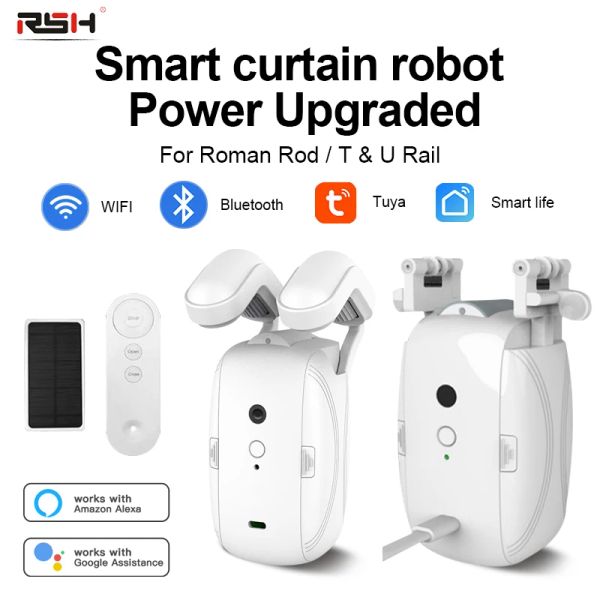 Контроль Tuya Wi -Fi Bt Smart Crotains Robot Беспроводной автоматический открытие шторса голоса голоса дистанционного управления двигатель для Alexa Google Home