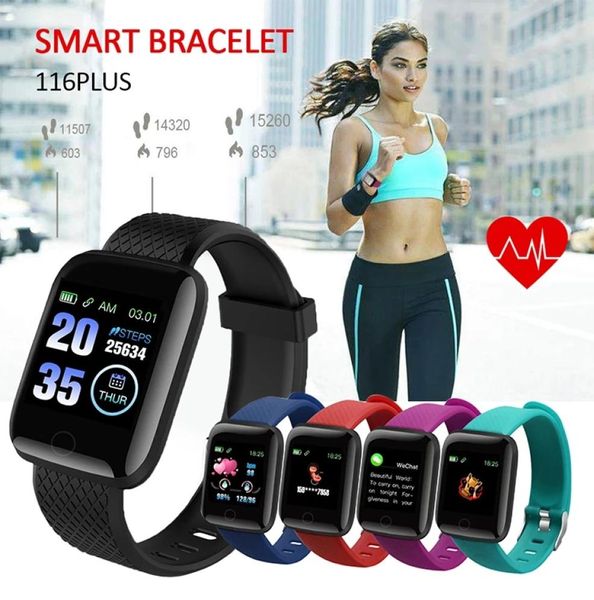 Health Gadgets 116Plus Bluetooth Herzfrequenz Blutdruckmonitor Fitness Tracker Sport Armbänder Wearable -Geräte Pedometer S8769256