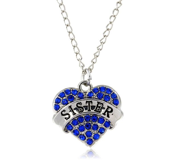 10 stile Mother Day Gift Mamma Figlia Suota nonna Nana Famiglia Necklace Crystal Heart Ciondolo Collana Rhinestone Gioielli Woles6419721