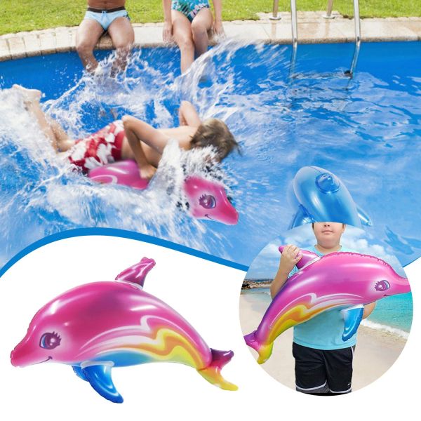 Aufblasbare Delphinspielzeug Kinder Sommer Beach Swimming Pool Party Spiele Kinder Spielzeug aufblasbare Ride-Ons Pool Schwimmer Wasserspiel Spielzeug