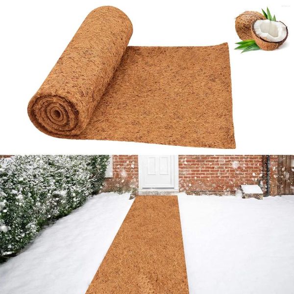 Tapetes de fibra de fibra de coco natural e tapetes de gelo e neve para passarelas de inverno escadas da porta da frente da varanda ao ar livre jardim