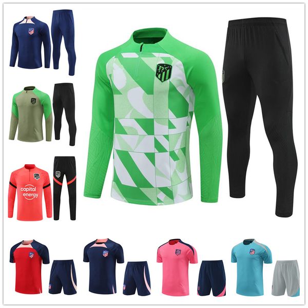 24 25 Atletico Madrids Futbol Terzini Gerçek Betis Futbol Trailsuit 2024 2025 Yeni Yetişkin Erkekler ve Çocuk Kiti Camiseta Spor Giyim Egzersiz Takım Ceket Tuta Chandal Set