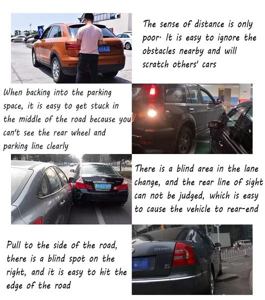 360 graus de carro lateral rotativo ponto cego espelho convexo Automibile Exterior Trow View Mirror de estacionamento para segurança de estacionamento