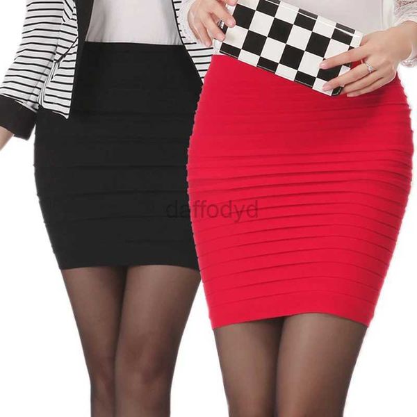 Kentsel Seksi Elbiseler Yeni Yaz Kadınlar Siyah Yüksek Bel Sıkı Ofis Etek İnce Paket Paket Kalça Etek İyi Elastik Lady Mini Seksi Kalem Etekleri 240403