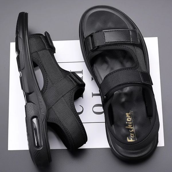 Sandalen Sommer Herren Sandalen Luftkissen Sandalen Hochwertige schnelle trockene Stoffmänner Schuhe Mode atmungsaktive Strandschuhe Outdoor Pantoffeln