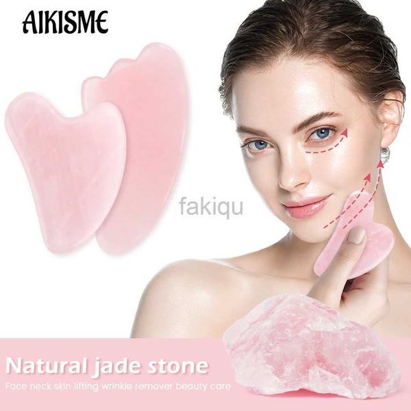 Pedras de massagem rochas naturais jade gua sha sha sha original rosa quartzo massageiro facial roller massagem face racious pesco