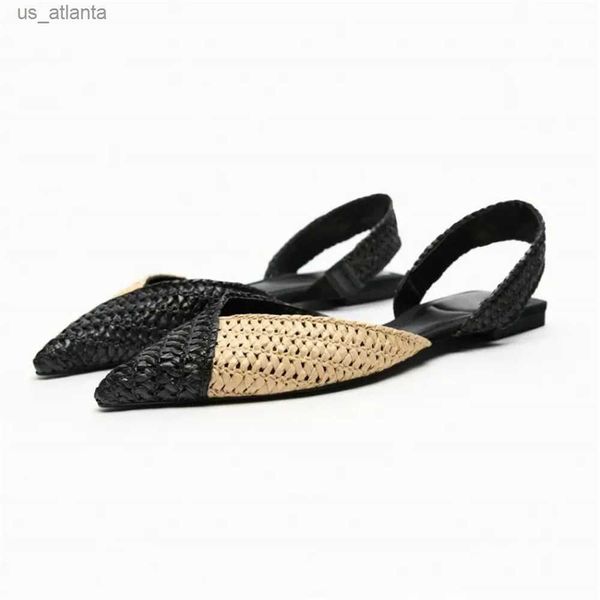 Sandalen Traf für Frauen Weave Streifen 2024 Sommerspitz