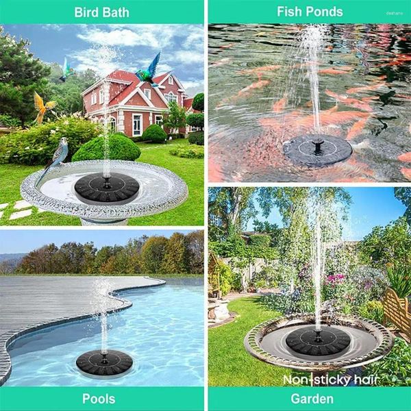 Gartendekorationen Outdoor Solar Fountain Vogelbad mit LED Light Easy Installation Auto Ein/Aus -Feature für