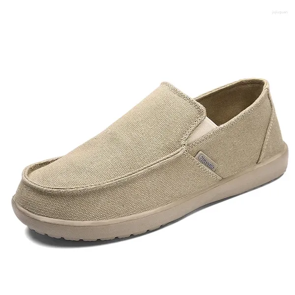 Sapatos casuais Boat de lona masculina Moda respirável Drivante suave Mocassins Light Slip-On