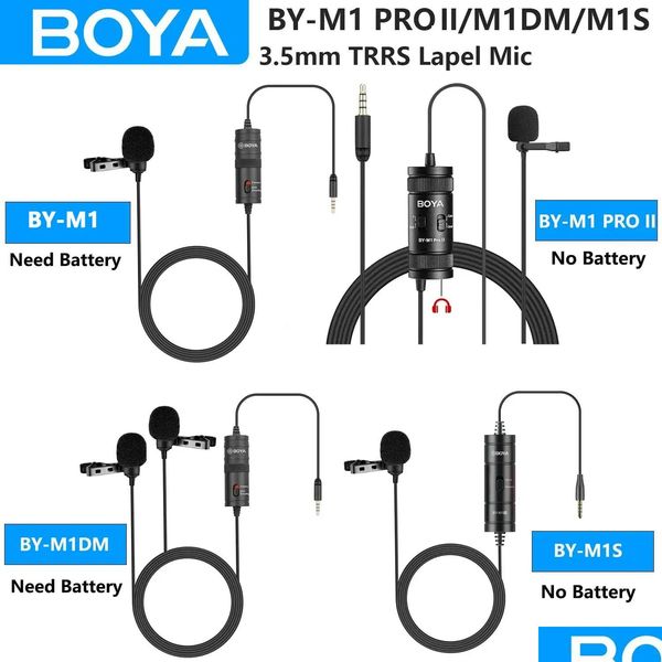 Mikrofone Boya BYM1/M1 Pro/M1DM 3,5 mm TRRS Lavalier -Revers -Mikrofon für Telefon Android PC Computer DSLR -Kameras Gaming Streaming Dr. DHF3M