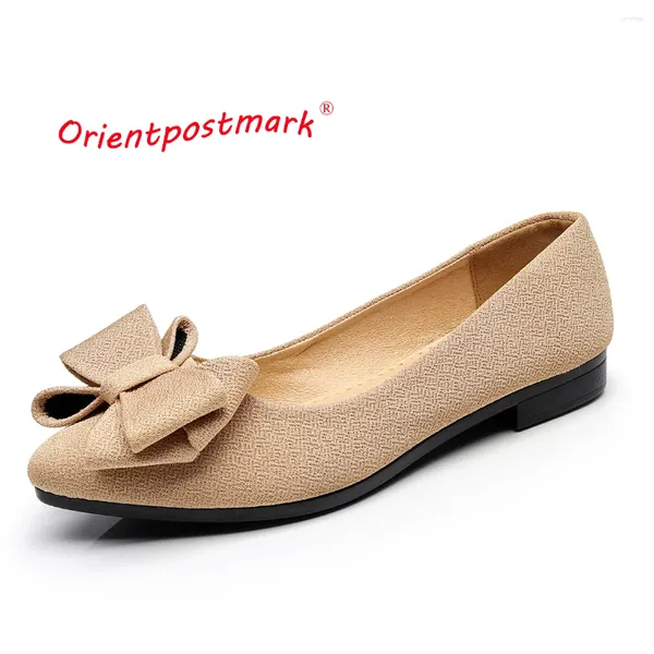 Sapatos casuais OrientPostmark Women Ballet Flats Boat Garat para trabalho pano de pano doce deslize