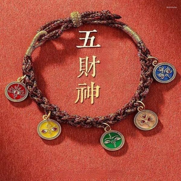 Braccialetti di fascino Tesco tessuto a mano Tibetana regolabile per donne uomini zodiacati ricchezza fortunata braccialetti di bracciali accessori di moda